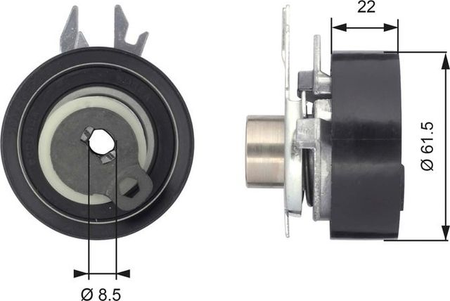 Натяжной ролик (натяжитель) ремня ГРМ Gates PowerGrip®. Артикул T43061