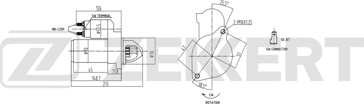 Стартер Zekkert. Артикул AN-1069