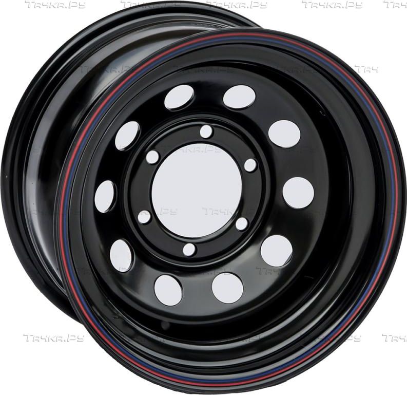 Колёсный диск OFF-ROAD Wheels усиленный стальной черный 6x139,7 8xR16 d110 ET-3 для Fiat Fullback 2016-2026. Артикул 1680-63910BL-3