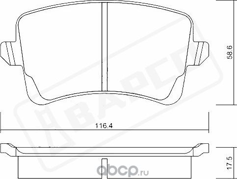 Колодки тормозные дисковые зад. AUDI A4 (8K2, B8)(8KH, B8)(8K5, B8), A (Bapco) Bapco. Артикул BP0384