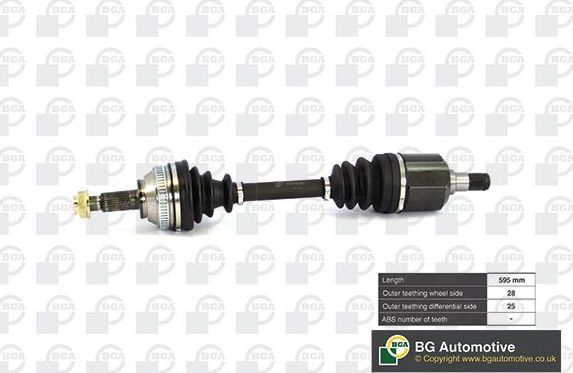 Полуось (привод в сборе, приводной вал) BGA передняя правая для Land Rover Freelander I 1998-2006. Артикул DS7513R