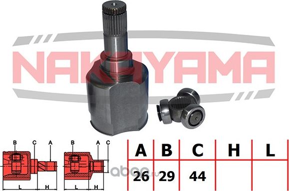 ШРУС внутр. левый LAND ROVER DISCOVERY III 05-09/IV 10-, RANGE ROVER SPORT 05-09 (Nakayama). Артикул NJ7271NY