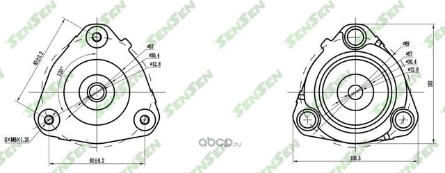 ОПОРА АМОРТИЗАТОРА ПЕРЕДНЕГО FORD MONDEO 1.8-3.0/2.0TDI/2.0TDCI/ 00 (Sensen). Артикул M61132