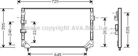 Радиатор кондиционера (конденсатор) AVA (алюминий). Артикул TO5225