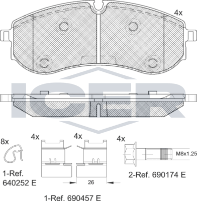 Тормозные колодки Icer. Артикул 142381