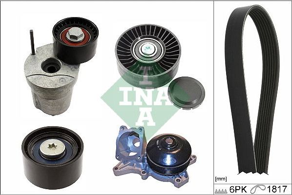 Водяной насос комплект ручейковых ремней Ina. Артикул 529 0368 30