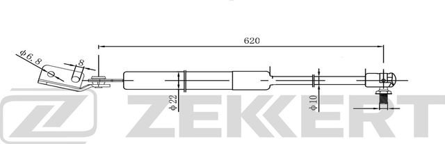 Амортизатор (упор) багажника Zekkert задний левый для Mazda MPV II (LW) 1999-2006. Артикул GF-2613