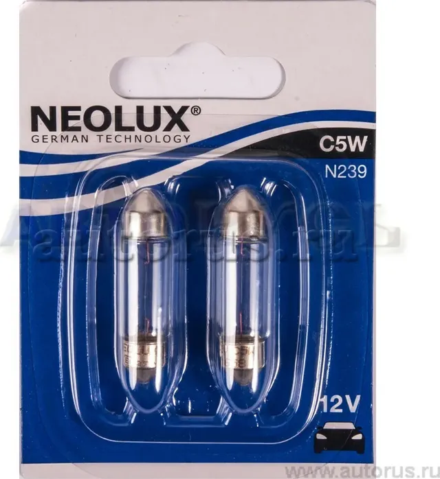 Лампа 12V C5W 5W SV8,5-8 NEOLUX Standart 2 шт. блистер N239-02B. Артикул N239-02B