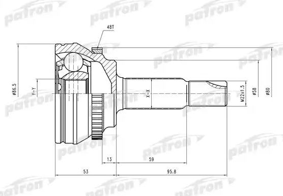 Шрус наружный (граната) Patron передний для Toyota Opa I 2000-2005. Артикул PCV2131