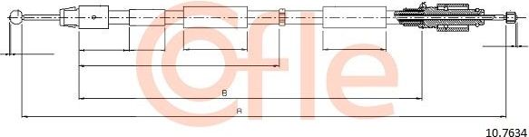 Трос ручника (тросик ручного тормоза) Cofle задний правый/левый для Audi Q7 I (4L) 2006-2015. Артикул 92.10.7634