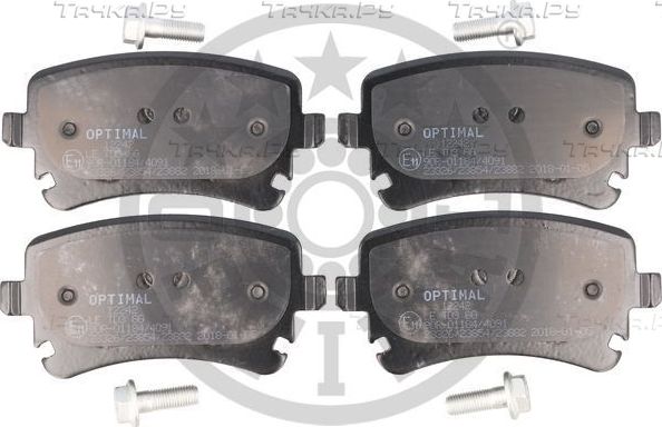 Тормозные колодки Optimal задние для Audi A6 allroad II (C6) 2006-2011. Артикул BP-12242