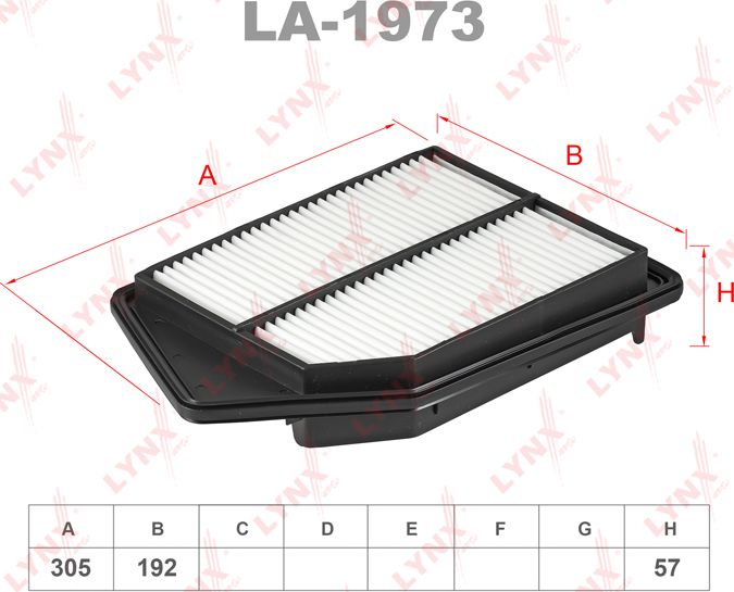 Воздушный фильтр LYNXauto. Артикул LA-1973