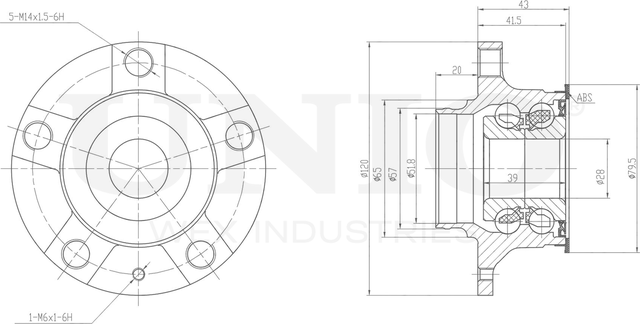 Ступица колеса с интегрированным подшипником (Unio). Артикул HUB-20120