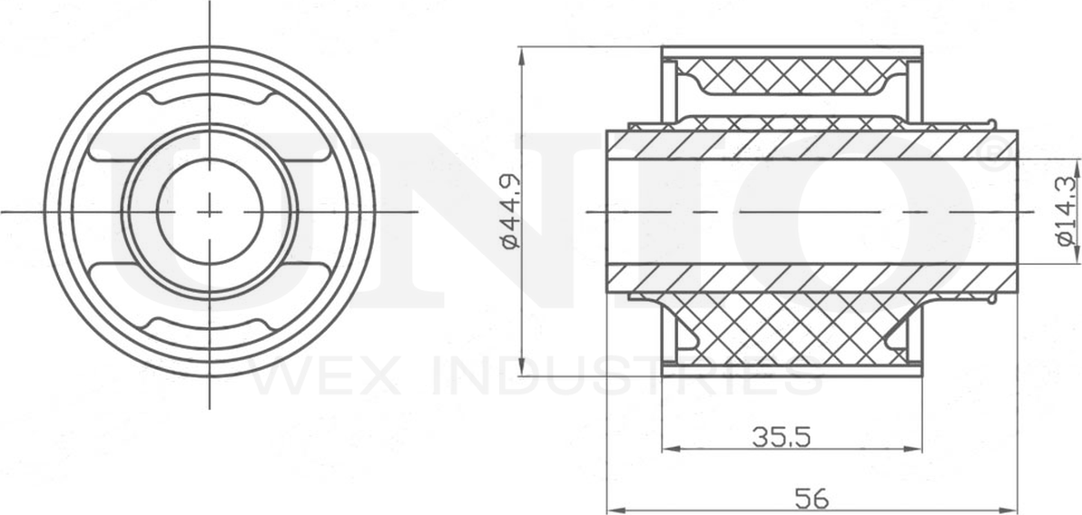 Сайлентблок рычага подвески (Unio). Артикул RMP-20335