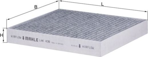Салонный фильтр Mahle-Knecht. Артикул LAK 436