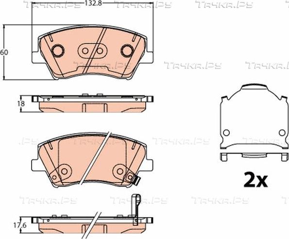 Тормозные колодки TRW передние для Hyundai Elantra VI (AD) 2015-2020. Артикул GDB2203