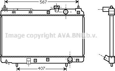 Радиатор охлаждения двигателя AVA. Артикул HD2175