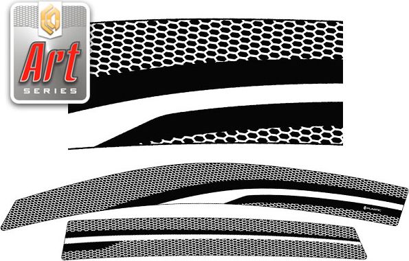 Дефлекторы СА Пластик для окон (Серия "Art" серебро) Honda CR-V 2012-2018. Артикул 2010032707561