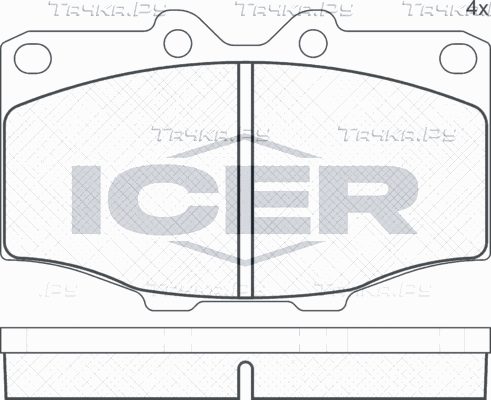 Тормозные колодки Icer передние для Toyota 4Runner I 1987-1989. Артикул 140352
