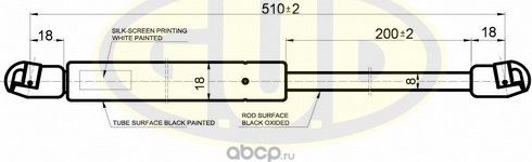 Амортизатор (упор) капота G.U.D. для Volvo XC90 II 2014-2026. Артикул GGS010195