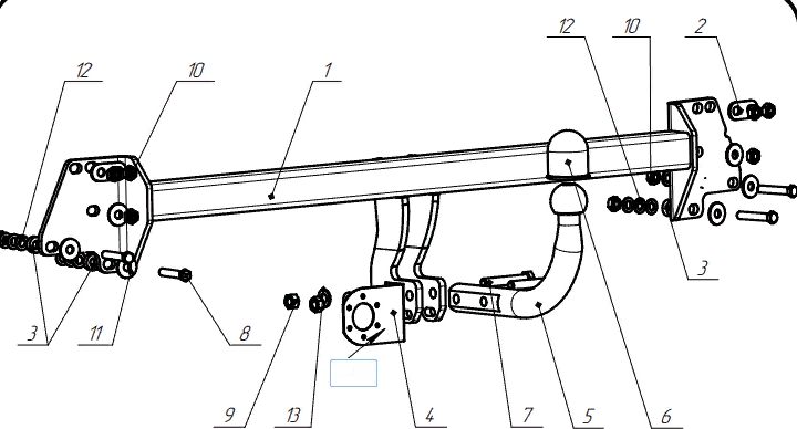 Фаркоп Oris (ранее Bosal) для Lifan Murman седан 2017-2026. Артикул 3321-A