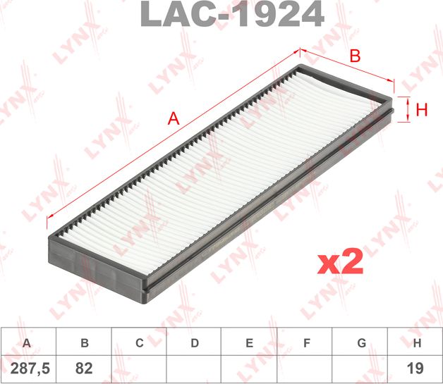 Салонный фильтр LYNXauto. Артикул LAC-1924