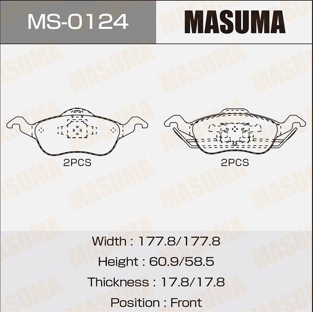 Тормозные колодки Masuma. Артикул MS-0124