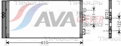 Радиатор кондиционера (конденсатор) AVA (алюминий) для Fiat Punto II 1999-2012. Артикул FTA5298D