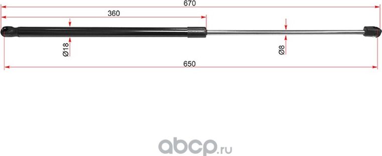 АМОРТИЗАТОР КАПОТА PORSCHE CAYENNE 10- (SAT). Артикул ST95851135905