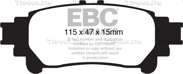 Тормозные колодки EBC Brakes задние для Lexus RX III 2008-2015. Артикул DP41850R