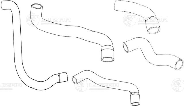 Патрубок радиатора (системы охлаждения) Luzar (EPDM (Этилен-пропиленовый каучук)). Артикул LPK 0119