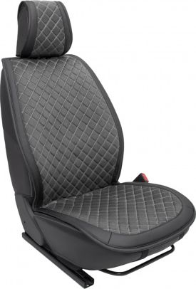 Накидки универсальные Rezkon Алькантара с раздельным подголовником на передние сидения, цвет Бежевый/Бежевый ромб. Артикул 8103101550