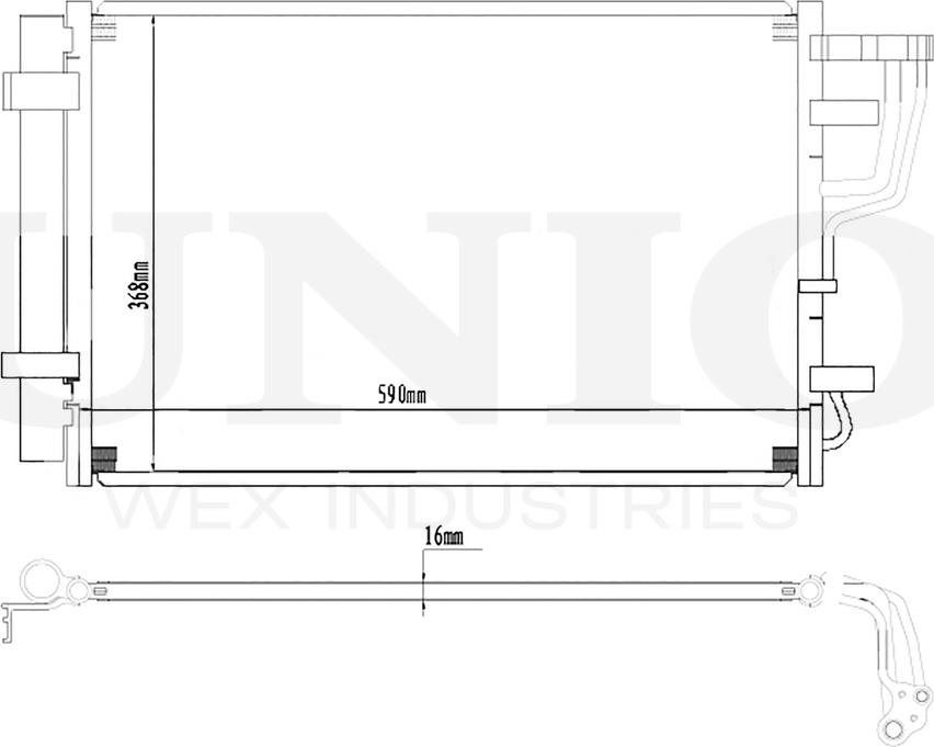 Радиатор кондиционера (Unio). Артикул RAD-30013