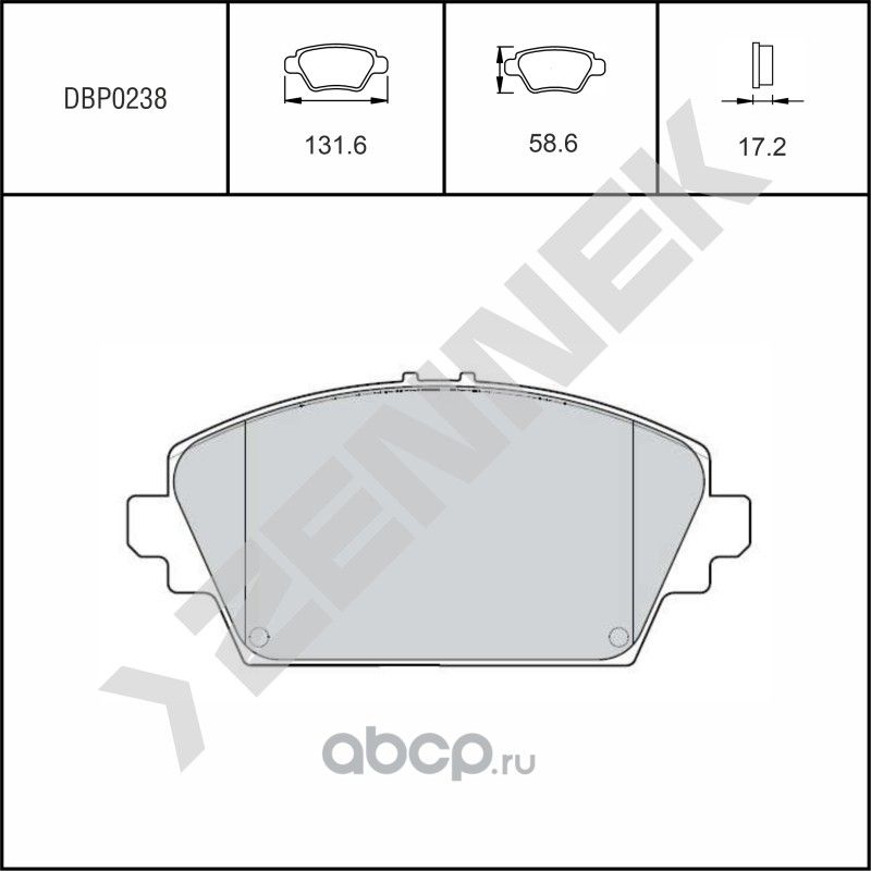 Колодки тормозные дисковые передние HONDA ACCORD 97-03, NISSAN ALMERA 98-06 (Zennek). Артикул DBP0238