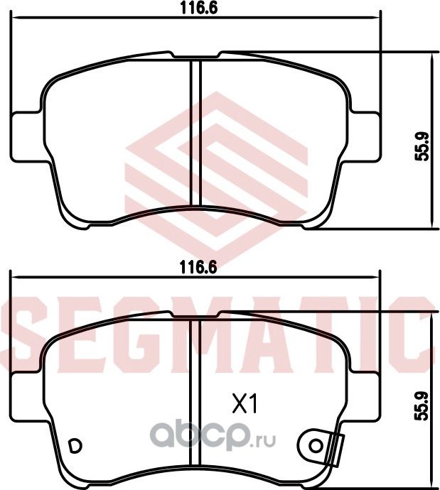 Колодка торм диск пер (Segmatic). Артикул SGBP2719