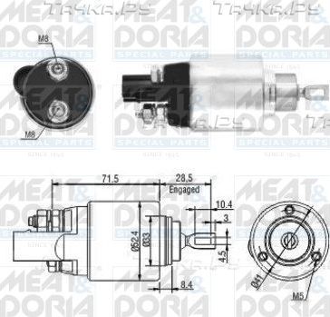 Втягивающее реле стартера Meat & Doria для SEAT Leon II 2005-2012. Артикул 46181