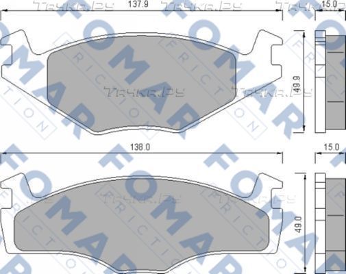 Тормозные колодки Fomar. Артикул FO 436481