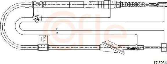Трос ручника (тросик ручного тормоза) Cofle. Артикул 92.17.5034