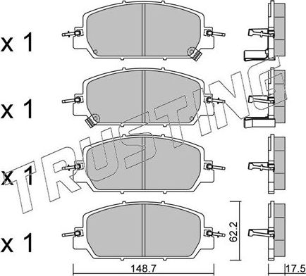Тормозные колодки Trusting. Артикул 1153.0