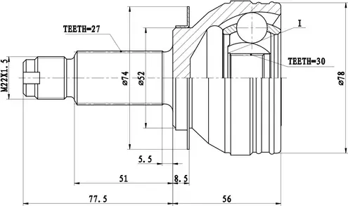 Шрус наружный Subaru Legacy B13 (03-09) (Zikmar). Артикул Z87480R