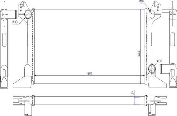 Радиатор охлаждения двигателя Stellox для Ford Transit IV 1991-1994. Артикул 10-25252-SX