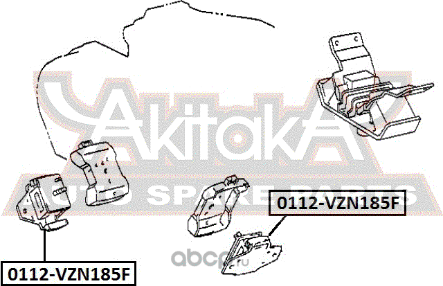 Подушка (опора) двигателя Asva передняя верхняя для Toyota Carina E 1993-1997. Артикул 0112-VZN185F