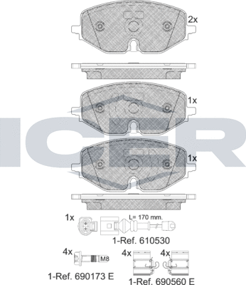 Тормозные колодки Icer. Артикул 182369
