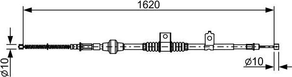 Трос ручника (тросик ручного тормоза) Bosch. Артикул 1 987 482 521