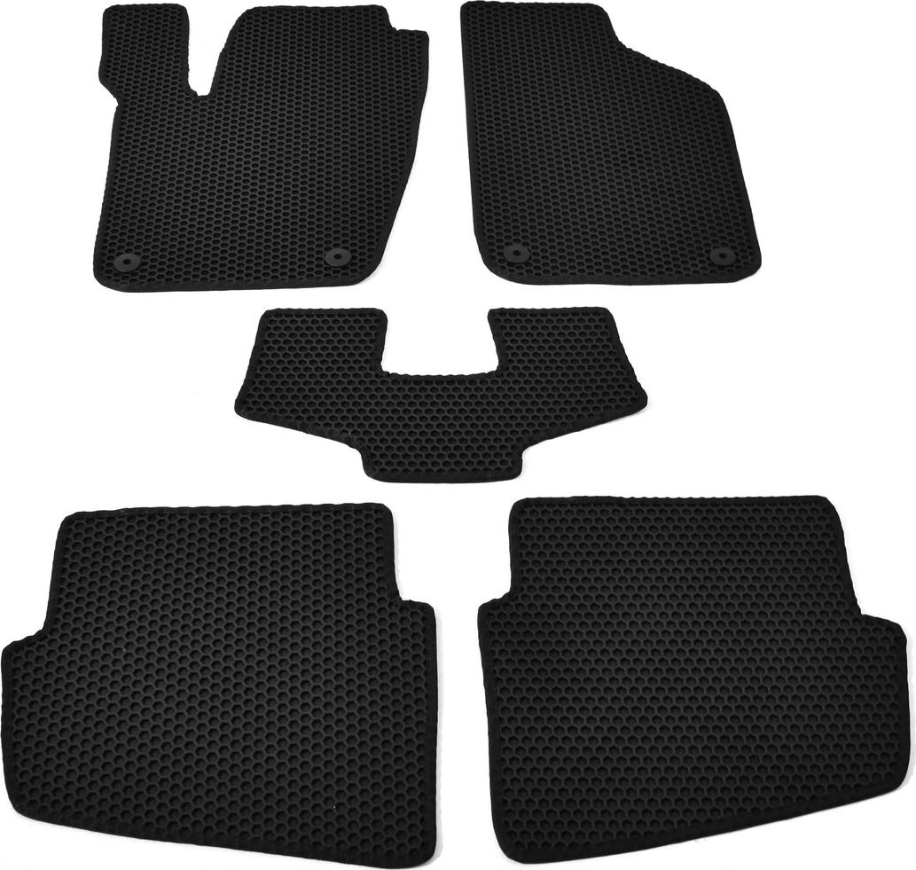 Коврики резиновые Avtodriver SOTA для салона Volkswagen Polo IV 2001-2009 Черные, черный кант. Артикул EVAS.0703.01