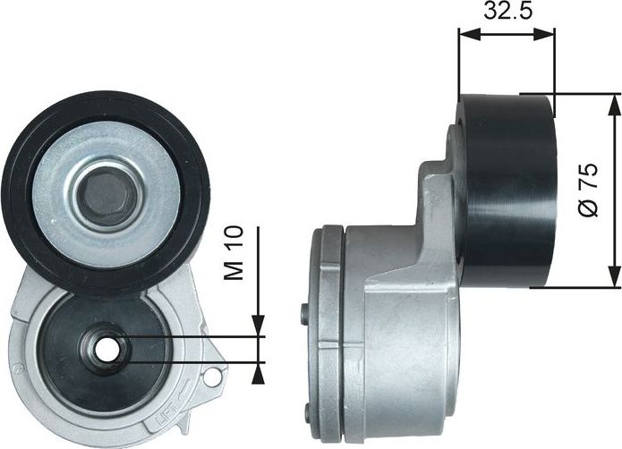 Натяжной ролик (натяжитель) приводного клинового зубчатого ремня Gates FleetRunner™. Артикул T38724
