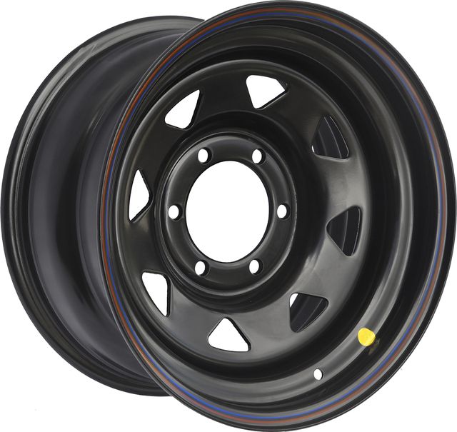 Колёсный диск OFF-ROAD Wheels усиленный стальной черный 6x139,7 8xR16 d110 ET0 (треуг. мелкий) для Isuzu D-Max 2003-2019. Артикул 1680-63910BL-0A17