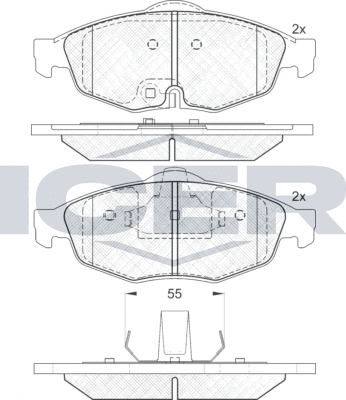 Тормозные колодки Icer передние для Chrysler Cirrus 1994-2000. Артикул 181559