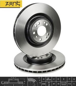 Тормозной диск Zentparts. Артикул Z06159