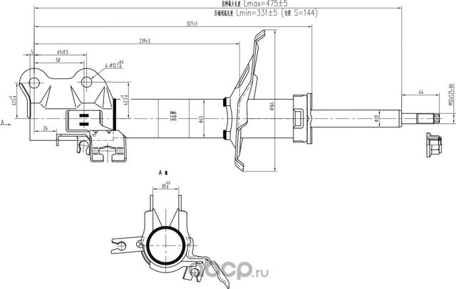 Амортизатор передний правый (газ) AWSA420226 (Awgo). Артикул AWSA420226